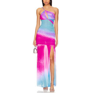 Rococo Sand 'Cloud' Pink One Shoulder Cut Out Maxi Dress Size XS - NWT